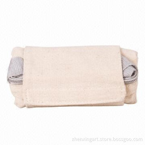 Canvas Foldable Shopping Bag with Zipper Closure at Top